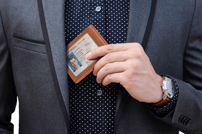 Genuine Leather Slim Bifold Wallet with RFID Blocking for Men