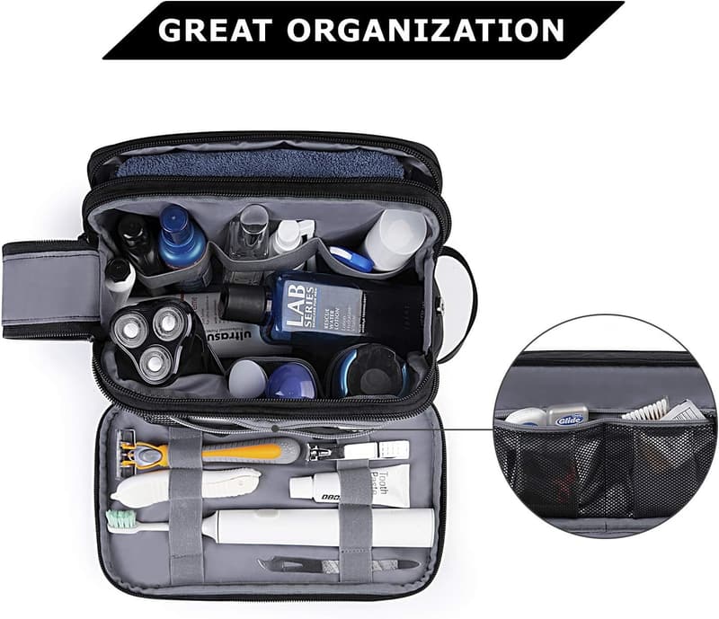 Men's Travel Toiletry Organizer - Water-Resistant Dopp Kit