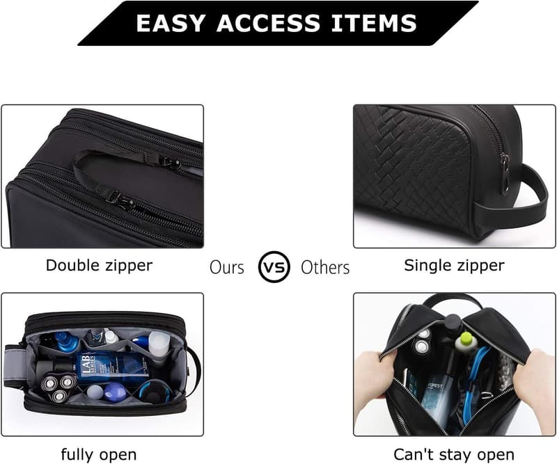Men's Travel Toiletry Organizer - Water-Resistant Dopp Kit