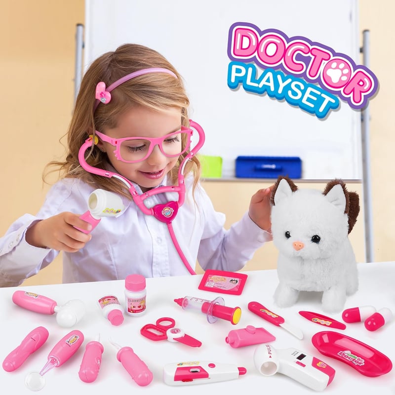 Kids' Pet Doctor Costume Set - 33pcs Pretend Play Kit