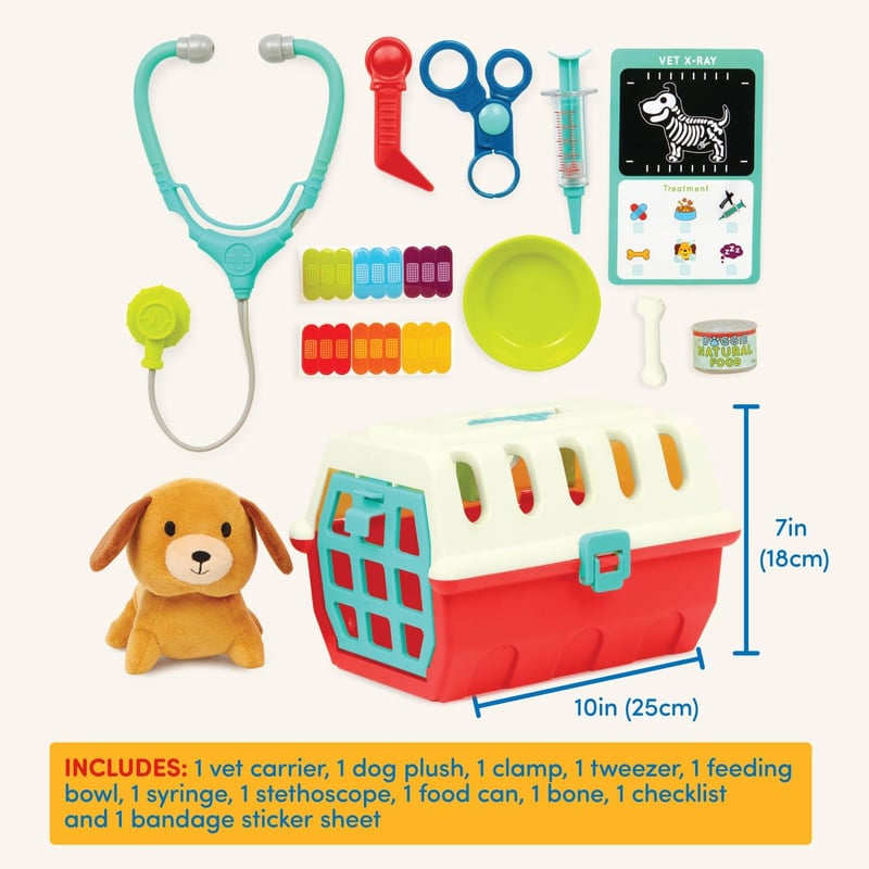 Mini Vet Playset with Plush Dog & Accessories for Ages 2+
