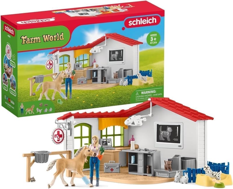Veterinarian Playset for Kids - 43 PC Farm Animal Toys