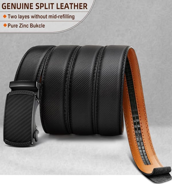 Men's Slide Ratchet Belt - Adjustable & Trim-to-Fit