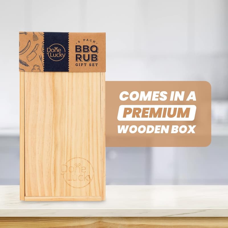 Father's Day BBQ Rub Gift Set in Premium Wooden Box