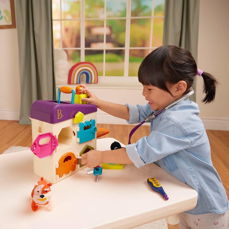 Toy Vet Set for Toddlers - Plush Pet Care Play Kit, 2+