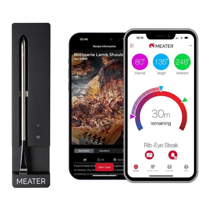 Smart Bluetooth Meat Thermometer with Dual Sensors & Guided Cook