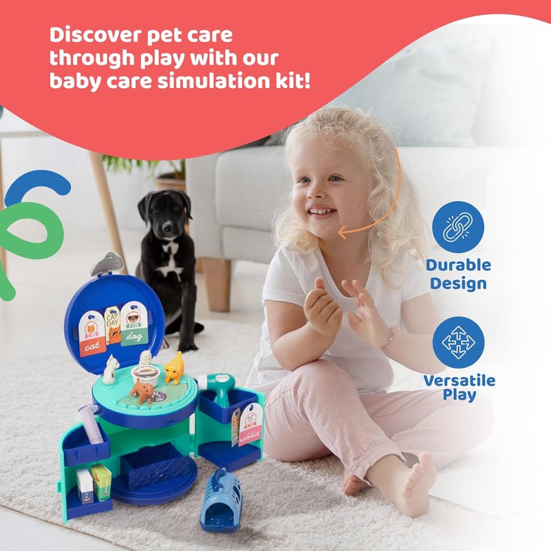 Kids Veterinarian Playset - Durable Plastic Vet Kit for Toddlers