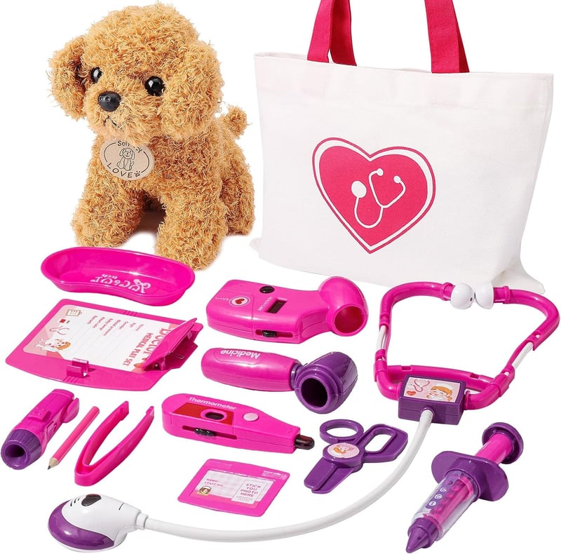 Veterinary Pretend Play Doctor Kit for Kids Ages 3-6