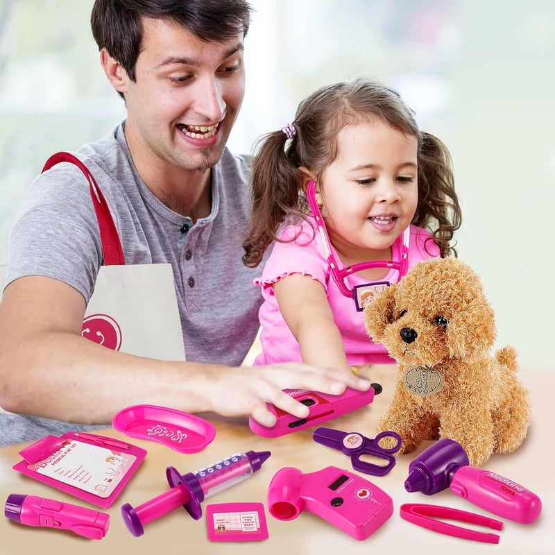 Veterinary Pretend Play Doctor Kit for Kids Ages 3-6