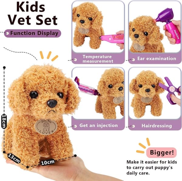Veterinary Pretend Play Doctor Kit for Kids Ages 3-6