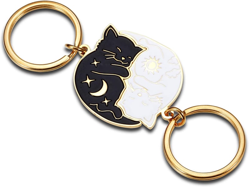 Couples Keychain Gift for Anniversary & Long-Distance Relationships