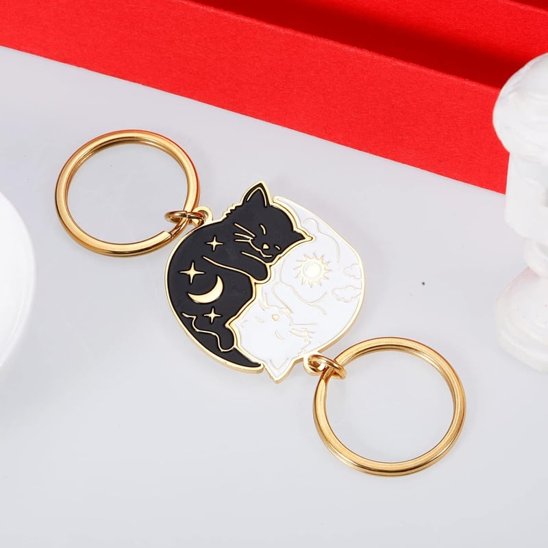 Couples Keychain Gift for Anniversary & Long-Distance Relationships