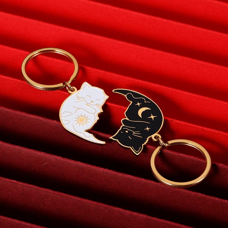 Couples Keychain Gift for Anniversary & Long-Distance Relationships