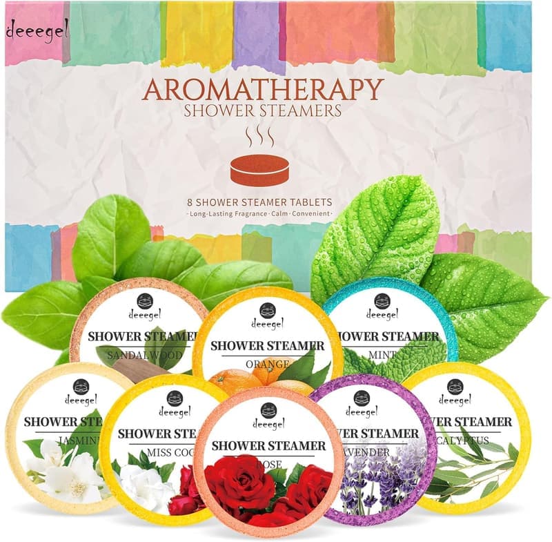 Aromatherapy Shower Steamers Gift Set - 8 Essential Oil Tablets