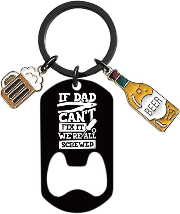 Funny Keychain Gift for Dad from Daughter or Wife