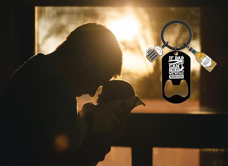 Funny Keychain Gift for Dad from Daughter or Wife