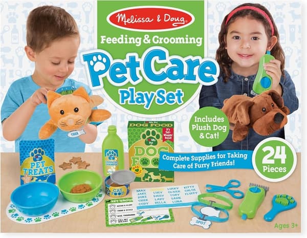 Kids' Pet Care Play Set - Feeding & Grooming Vet Toy