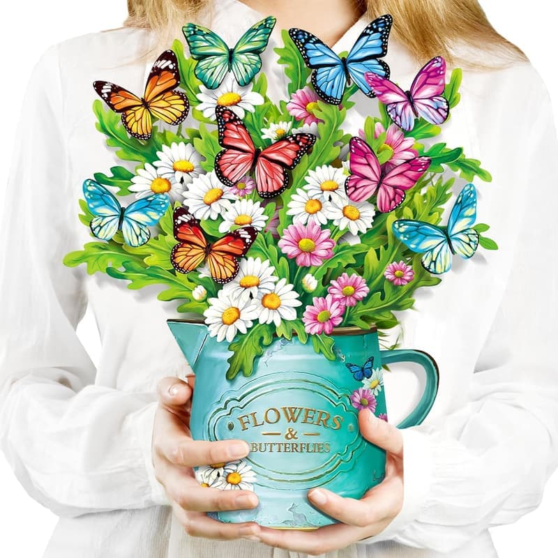 3D Pop Up Flower Graduation Card with Daisies & Butterflies