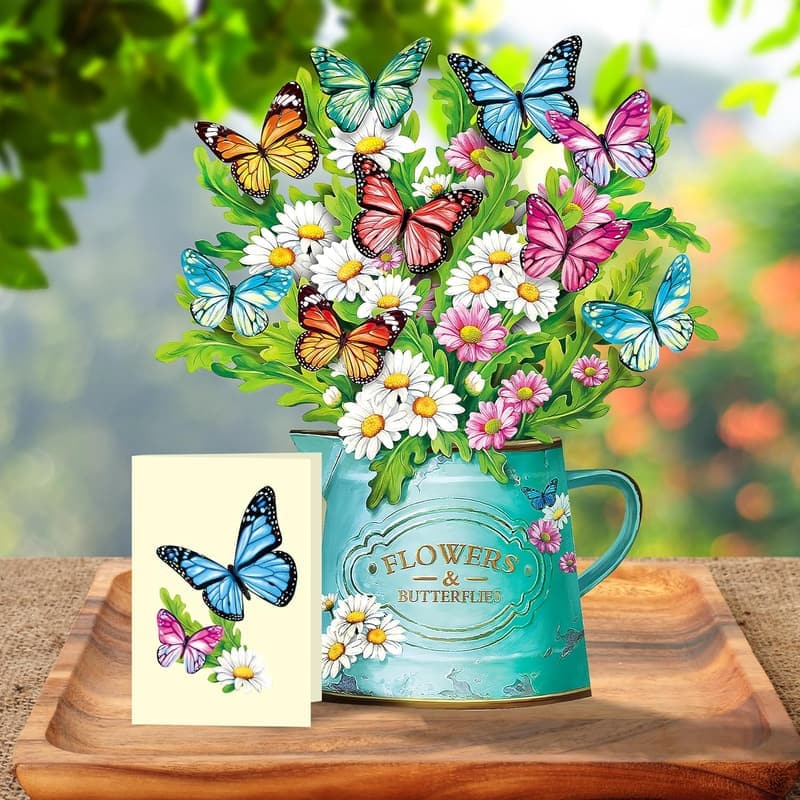 3D Pop Up Flower Graduation Card with Daisies & Butterflies