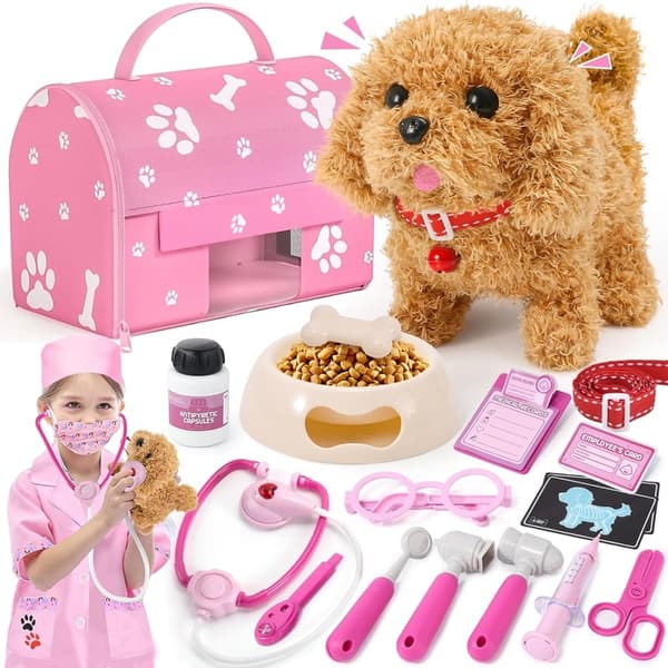 Interactive Toy Dog Vet Doctor Set for Kids, Christmas Gift