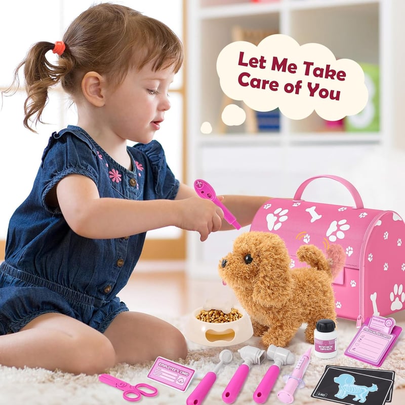 Interactive Toy Dog Vet Doctor Set for Kids, Christmas Gift