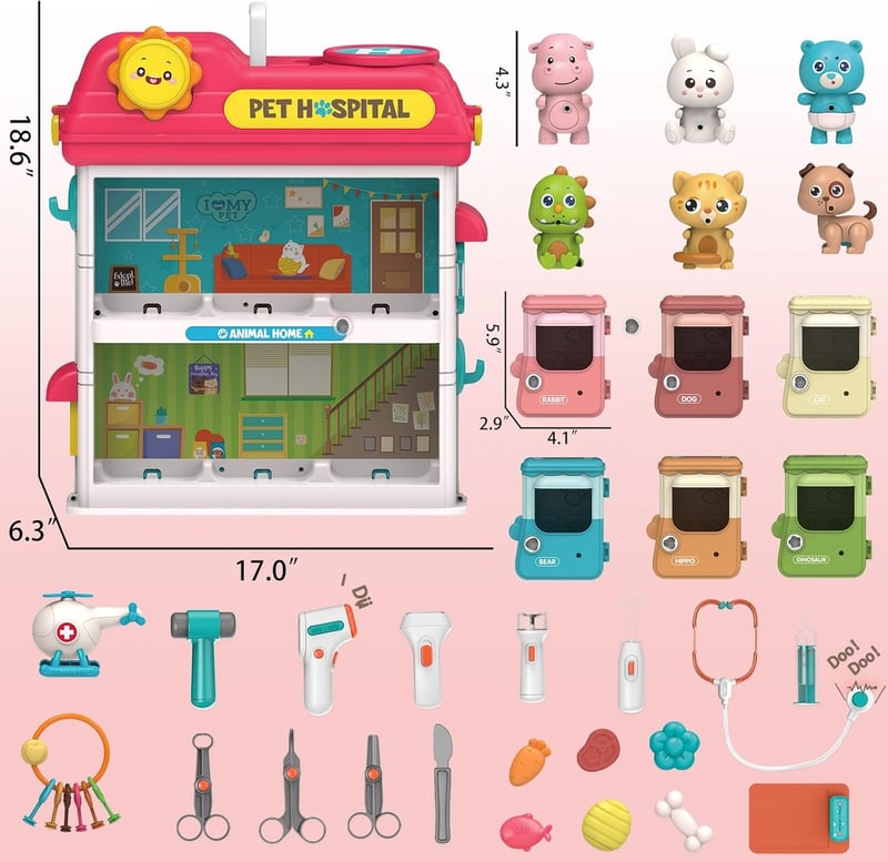 Kids' Pet Vet Doctor Kit with Light & Sound - Animal Care Playset