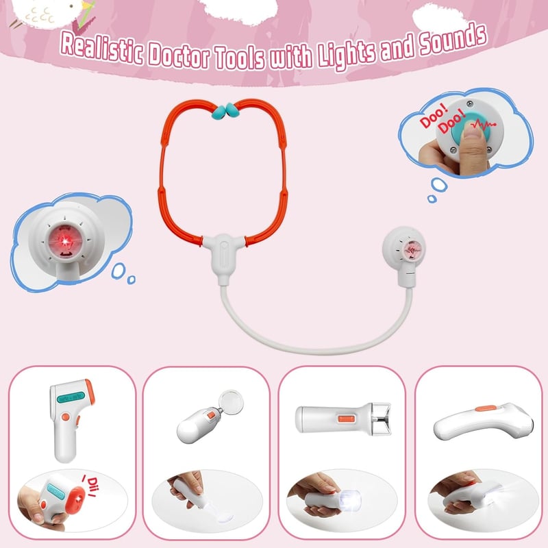 Kids' Pet Vet Doctor Kit with Light & Sound - Animal Care Playset