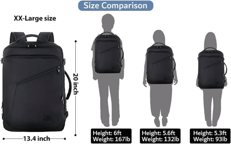 Water-Resistant 45L Travel Backpack for Men & Women