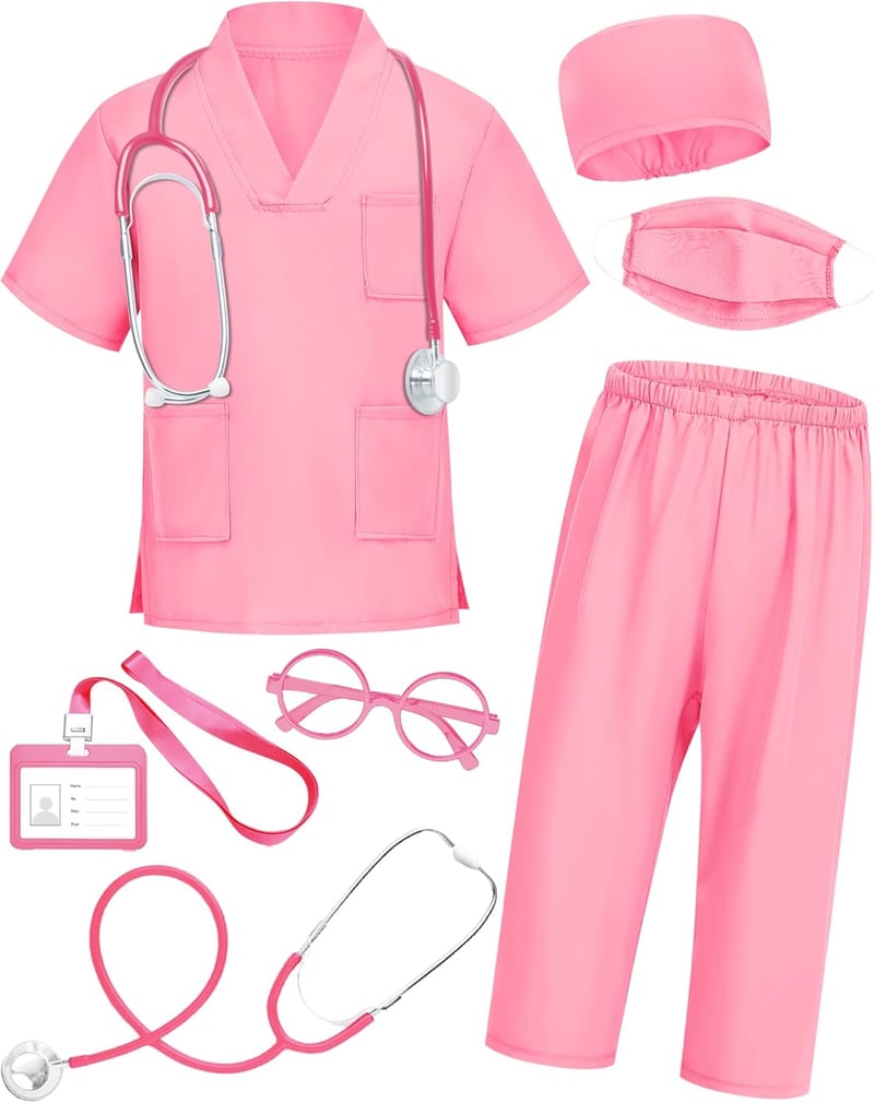Kids' Doctor Costume Set with Accessories, 7 Pieces, Ages 3-11