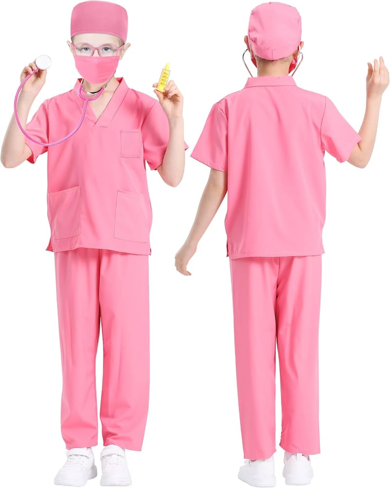 Kids' Doctor Costume Set with Accessories, 7 Pieces, Ages 3-11