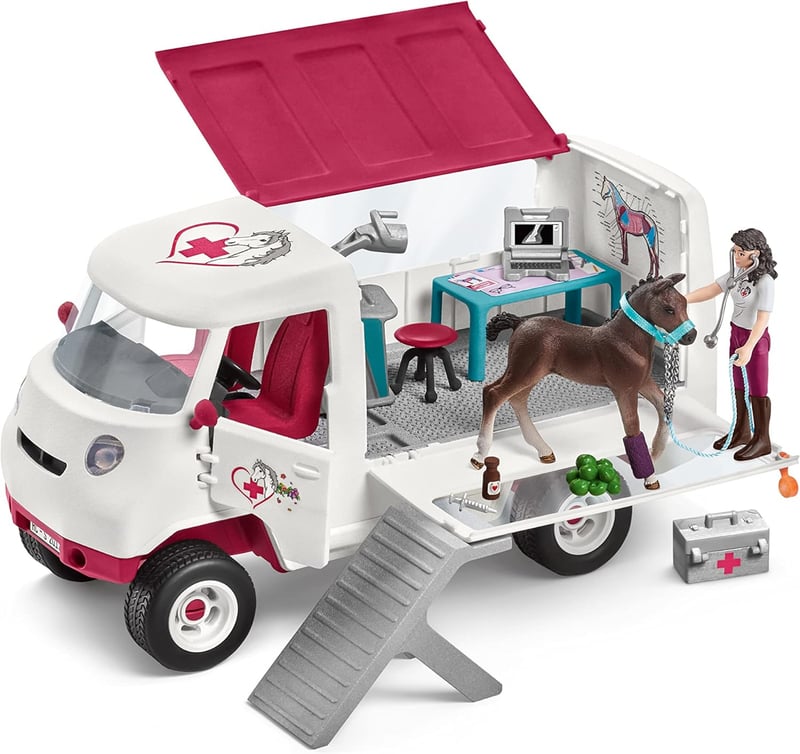 Mobile Vet Playset with Hanoverian Foal & X-Ray Kit for Kids 5+