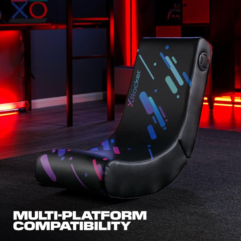 Gaming Floor Rocker Chair with Built-in Speakers for Teens