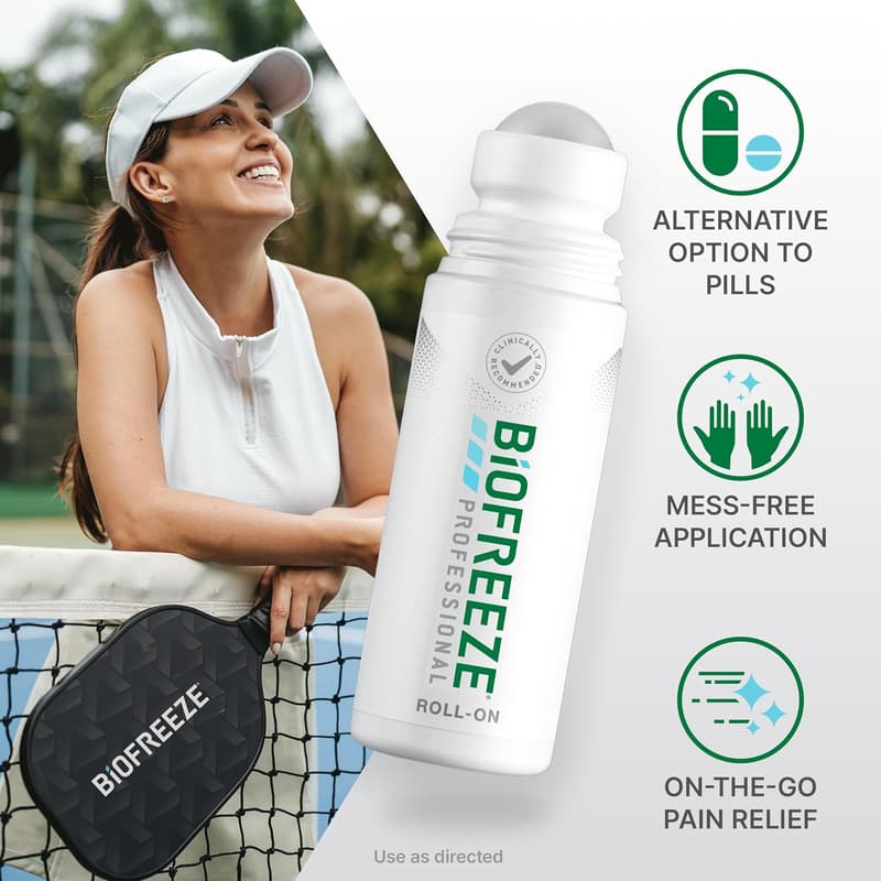 Biofreeze Professional Strength Pain Relief Roll-On, 2 Pack