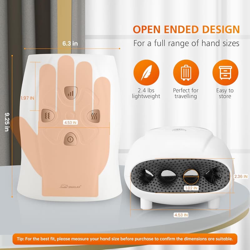 Cordless Hand Massager with Heat & Vibration - Rechargeable Gift