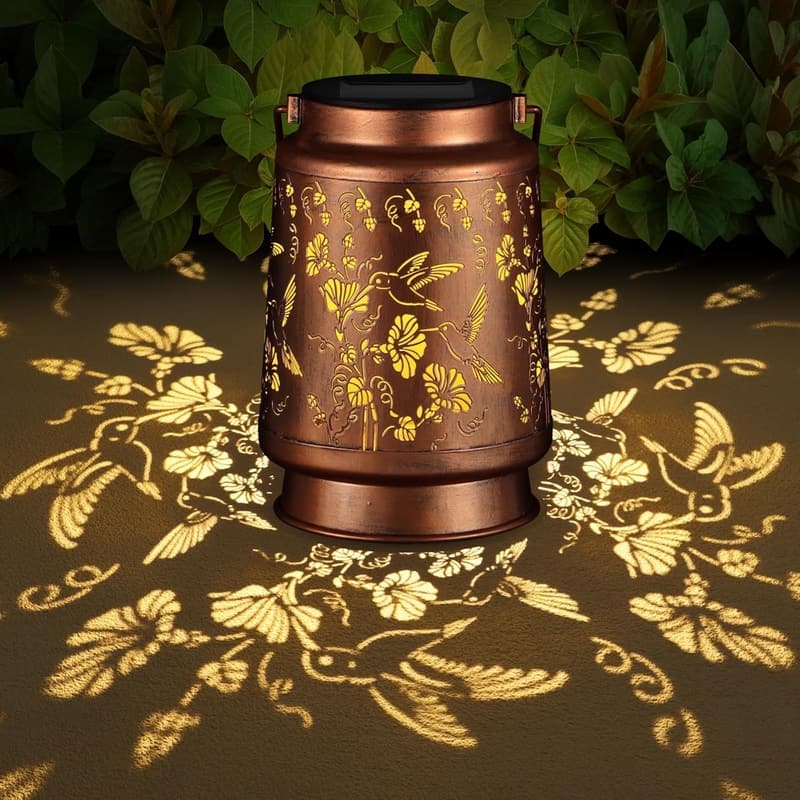 Hummingbird Solar Lantern - Outdoor Garden Décor for Mom