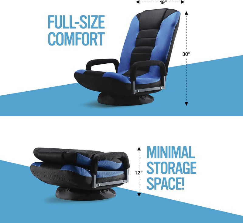 Adjustable Swivel Gaming Floor Chair with Lumbar Support