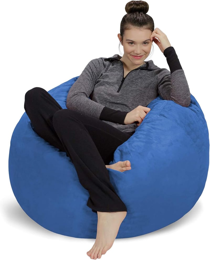 Ultra Soft Memory Foam Bean Bag Chair - 3ft - Royal Blue