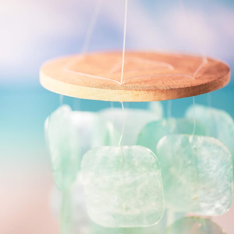 Sea Glass Wind Chimes - Outdoor Decor Gift for Mom