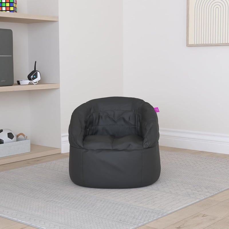 Large Black Bean Bag Lounger for Kids and Teens