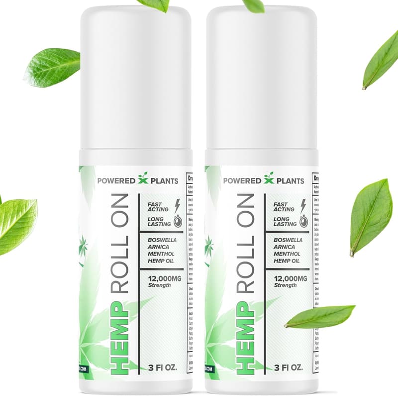 Extra Strength Hemp Oil Roll-On with Menthol & Arnica - 2 Pack