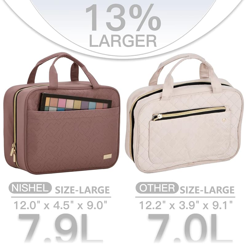 Portable Hanging Toiletry Bag for Women – Large Rosewood-Pink