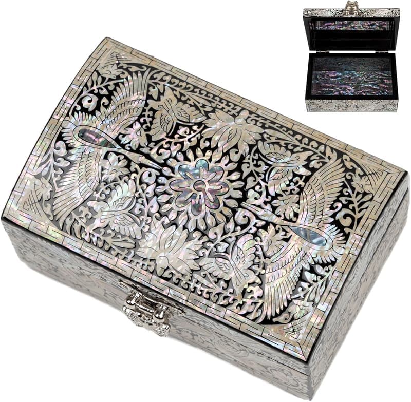 Mother of Pearl Trinket Box for Women - Abalone Shell Design