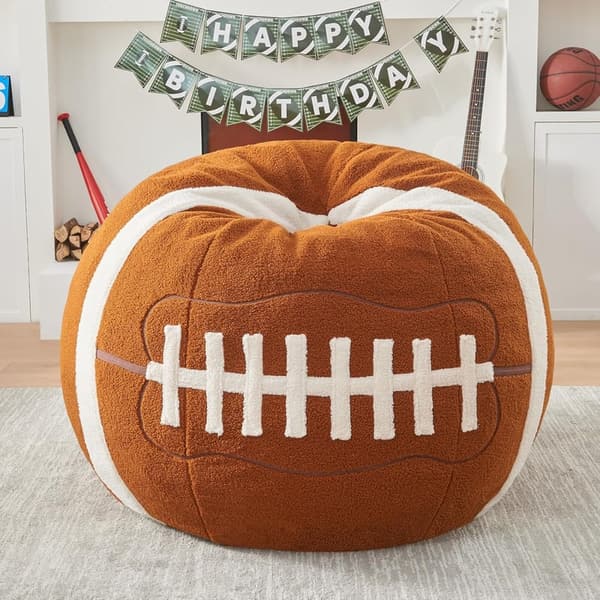 Football Bean Bag Chair - 4ft Plush Furniture for Adults & Kids