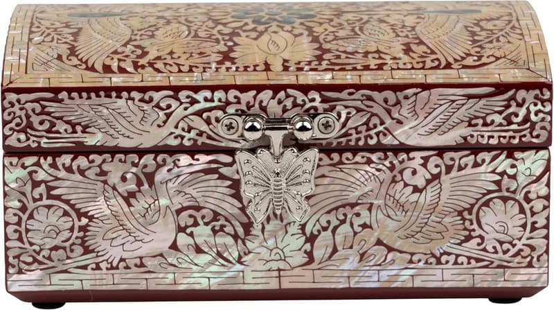 Mother of Pearl Trinket Box - Vintage Jewelry Organizer for Women