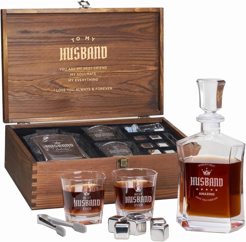 Birthday Gifts for Husband - World's Best Husband Whiskey Glass Set