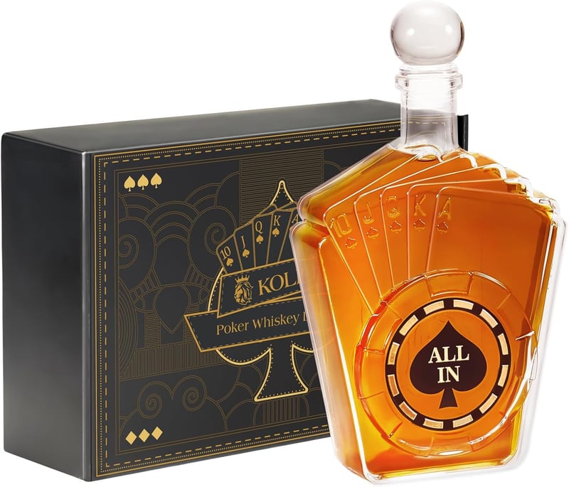 Men's Poker Whiskey Decanter Set - Perfect for Father's Day