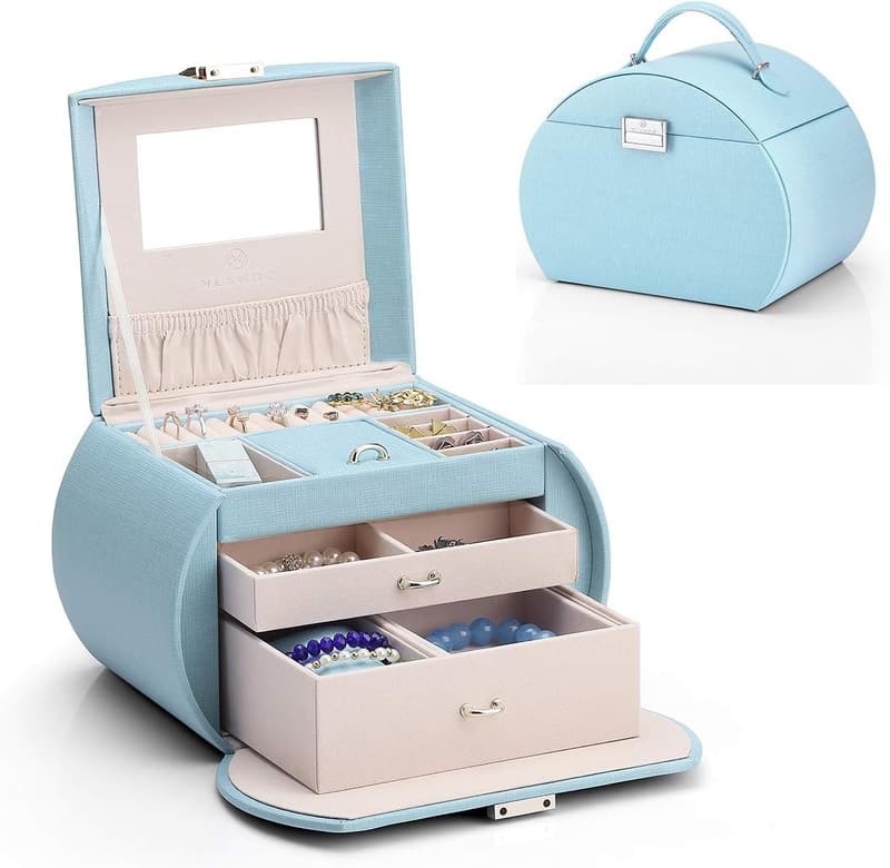 Princess Jewelry Box for Girls, 3-Layer with Mirror – Birthday Gift
