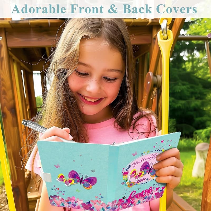 Butterfly Journal for Girls - Hardcover Lined Diary with Pen