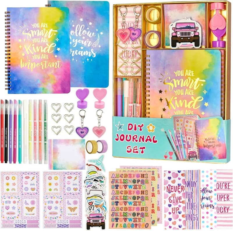 Birthday Journal Kit for Girls 8-14, DIY Stationery & Stickers