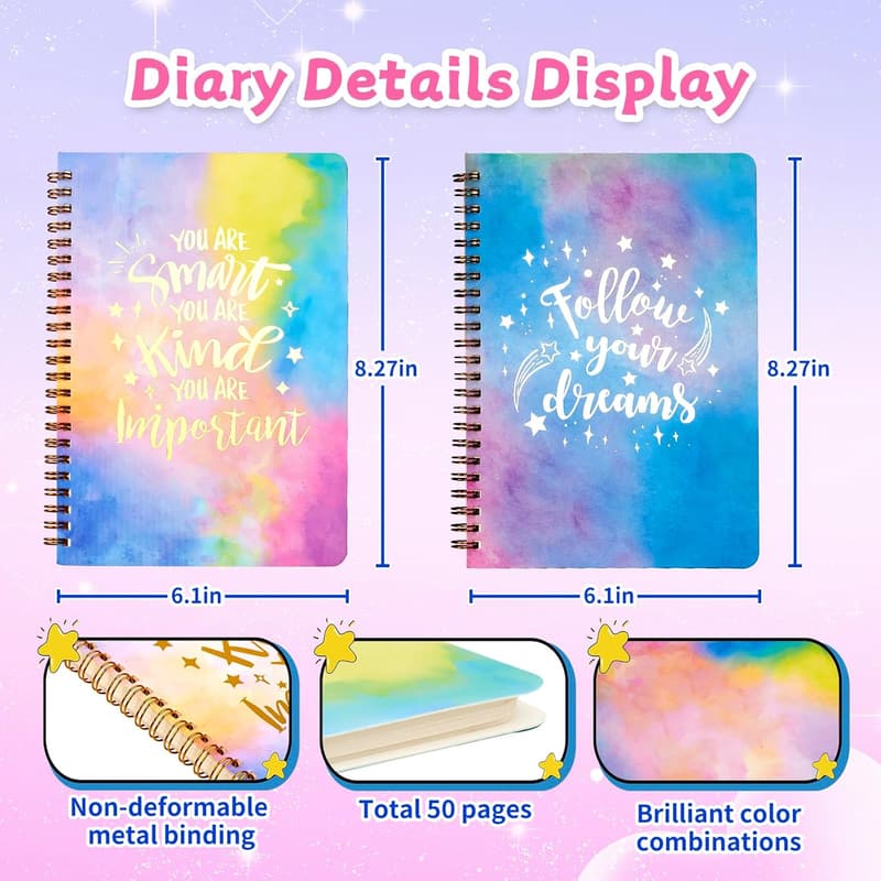Birthday Journal Kit for Girls 8-14, DIY Stationery & Stickers
